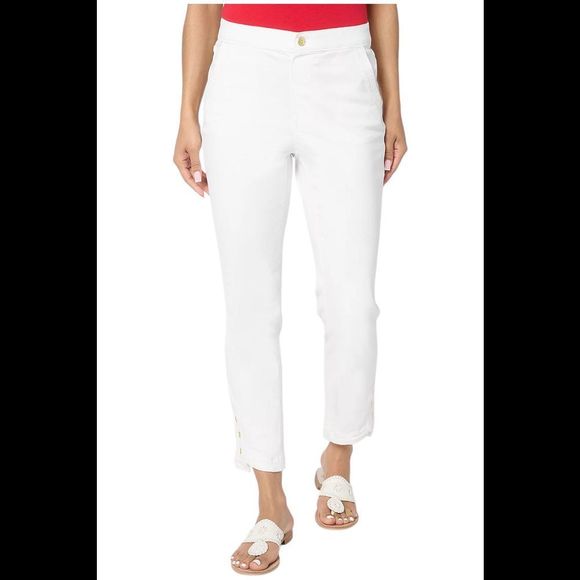 Denim & Co. Women's Color Easy Stretch Straight Leg Ankle Jean White - Regular - Picture 1 of 1